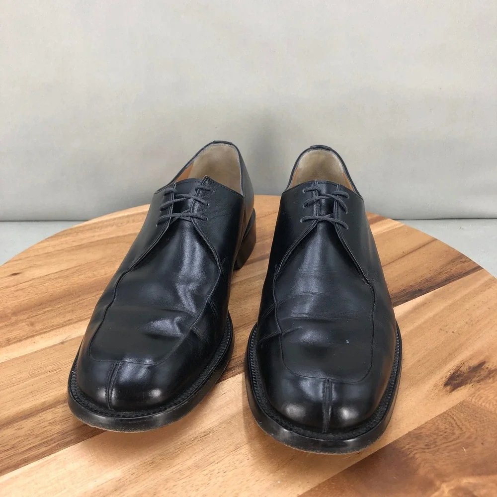 Bruno Magli Split Toe Oxford Dress Shoes Black Leather Mens 8.5 M Lace Up